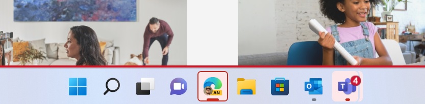 Taskbar window sharing