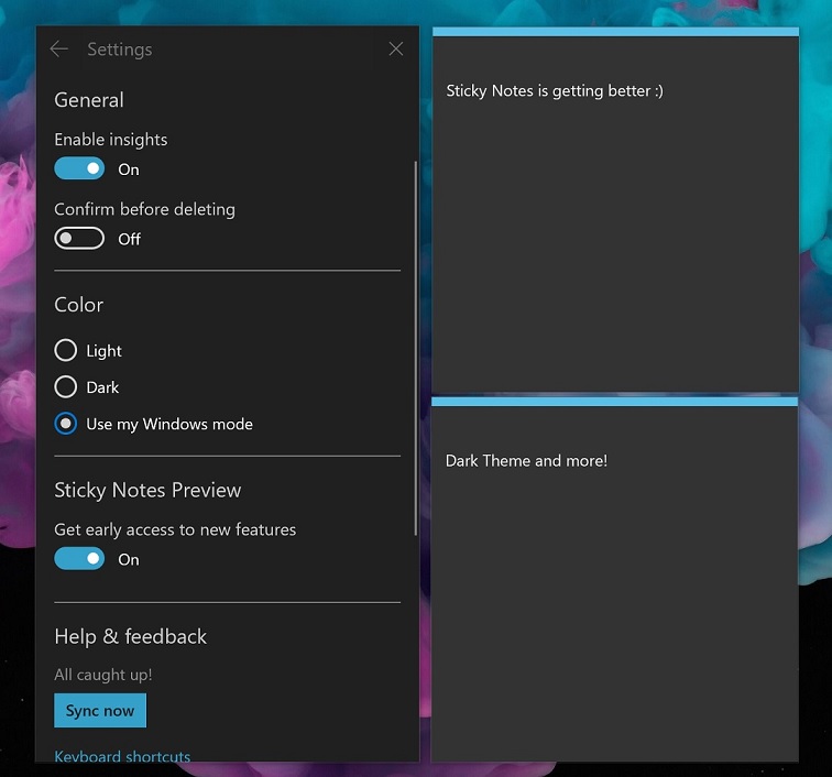 Windows 10 Sticky Notes